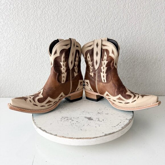 Lane CHASE THE WIND Womens Cowboy Bootie 6.5 Western Short Brown Cowgirl Boots - Picture 7 of 11